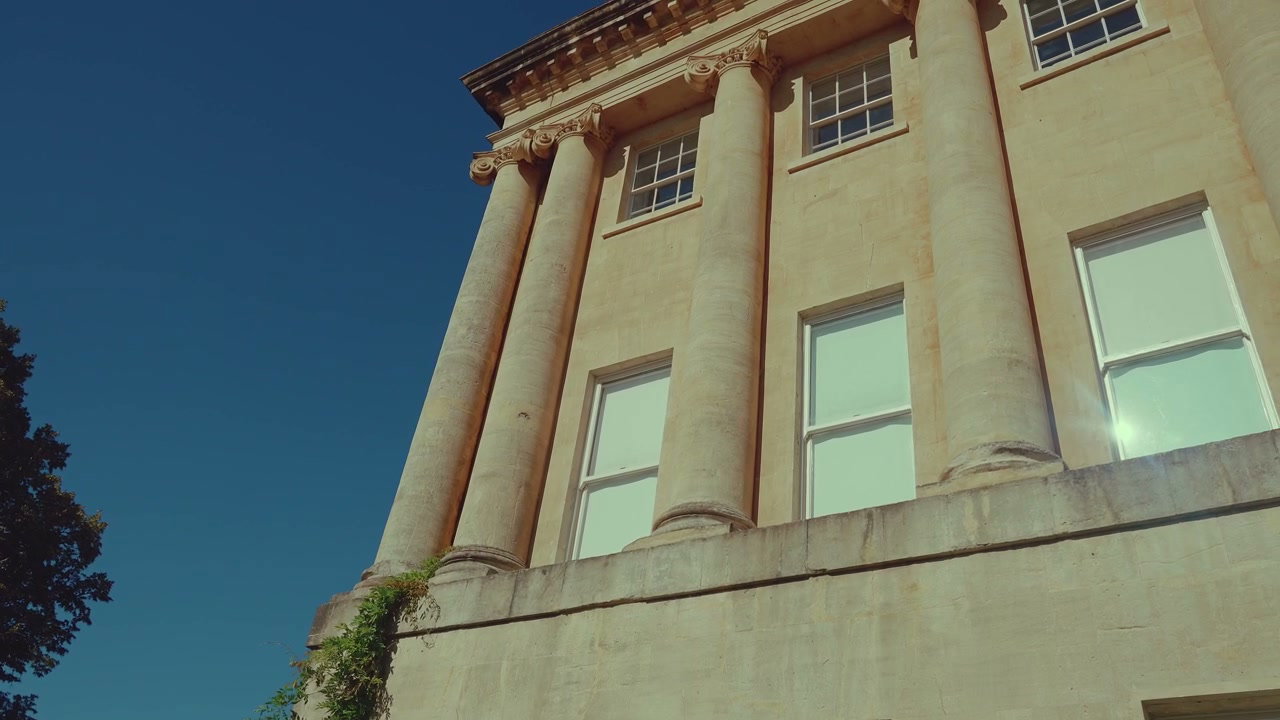 Historic Building with Columns in Bath, England