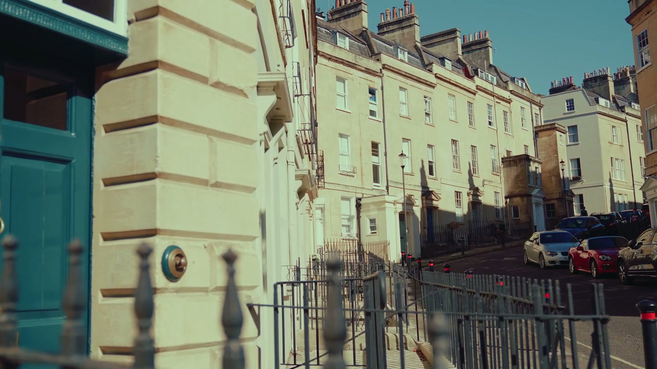 Georgian Residential Street in Bath, England