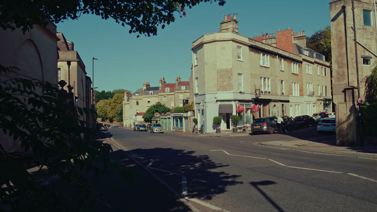 Historic Street Scene in Bath, England