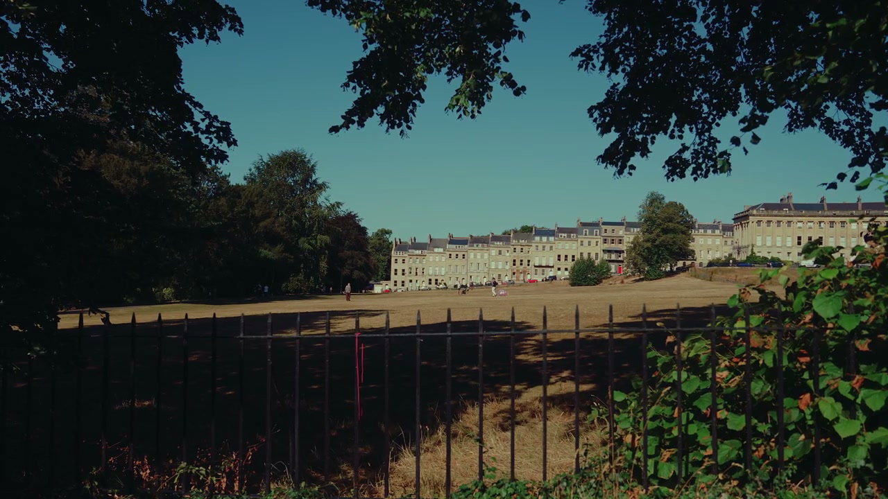 Georgian Buildings Overlooking Park in Bath