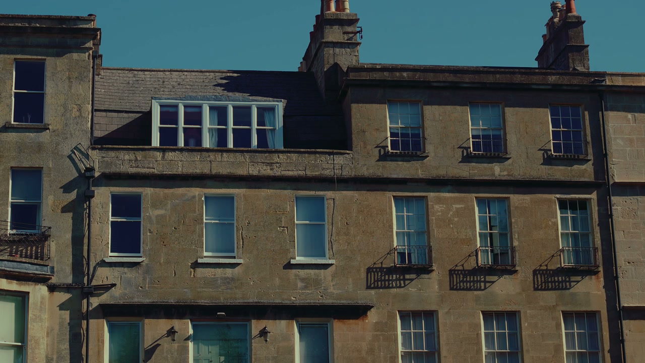 Historic Stone Building Facade in Bath, England