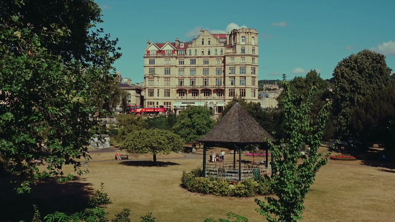 Historic Building Overlooking Park, Bath England