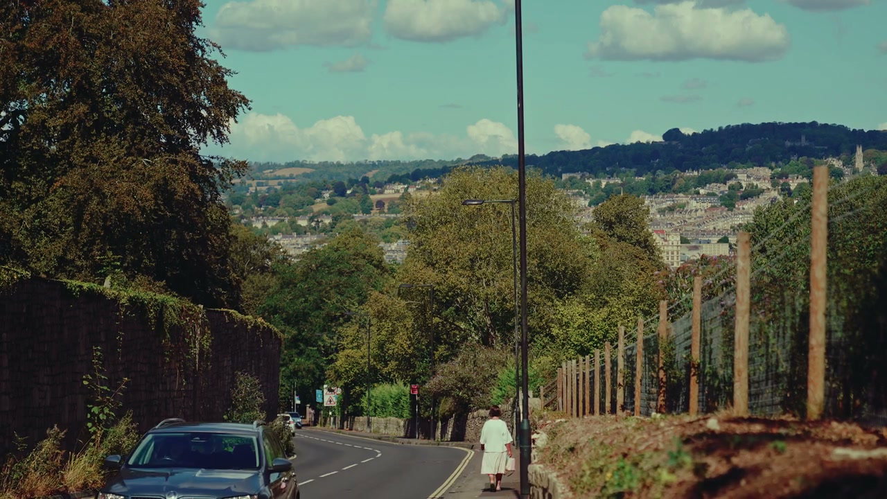 Scenic Road View Towards Bath, England