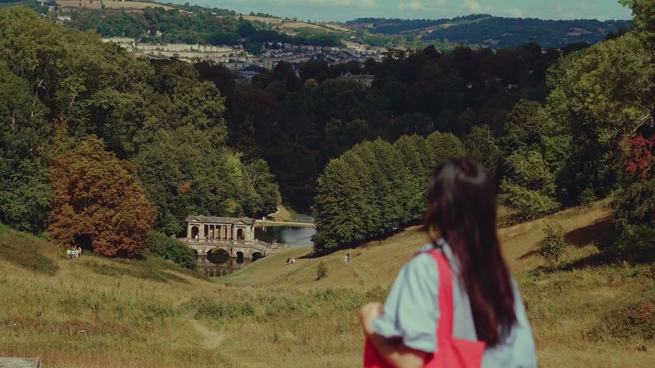 Person Walking Towards Palladian Bridge, Bath