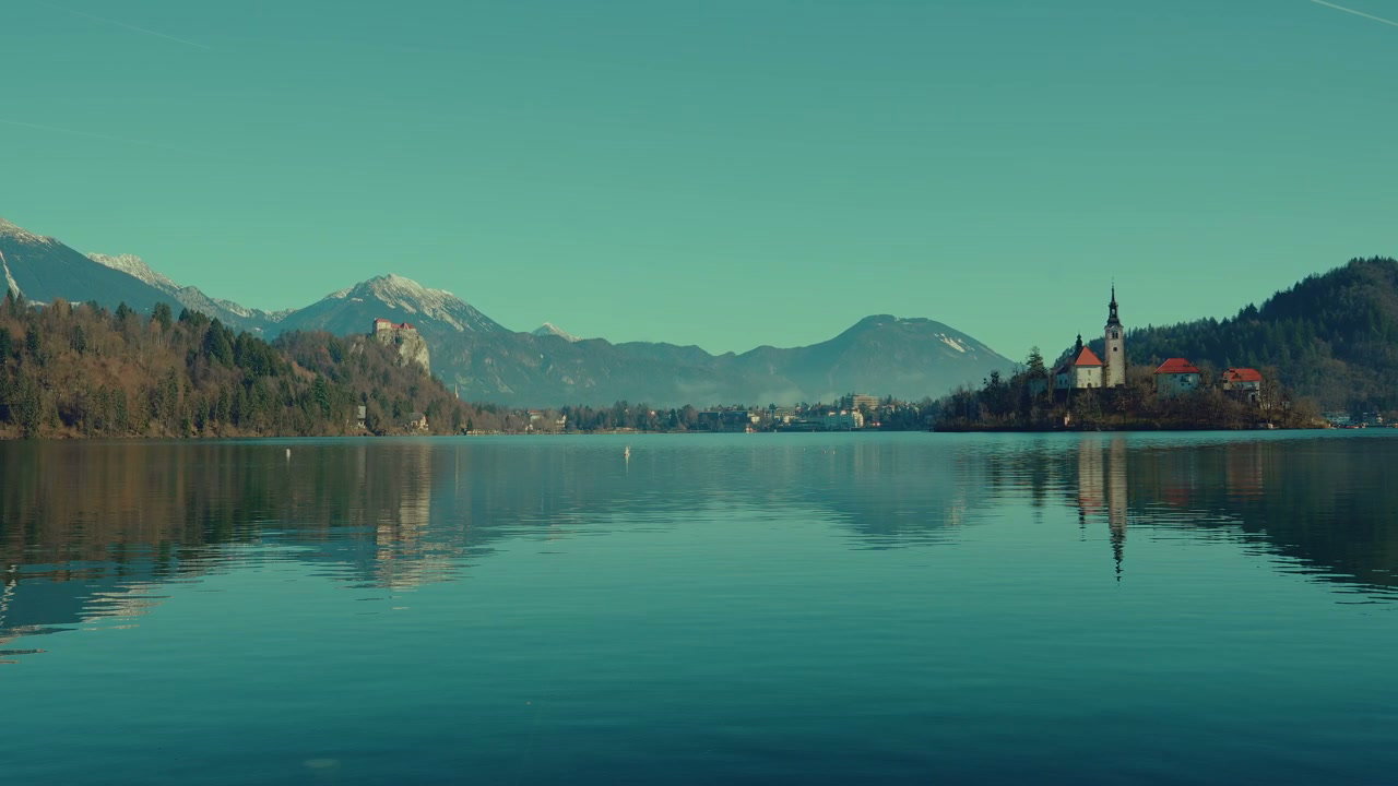 Scenic Lake Bled with Island and Castle