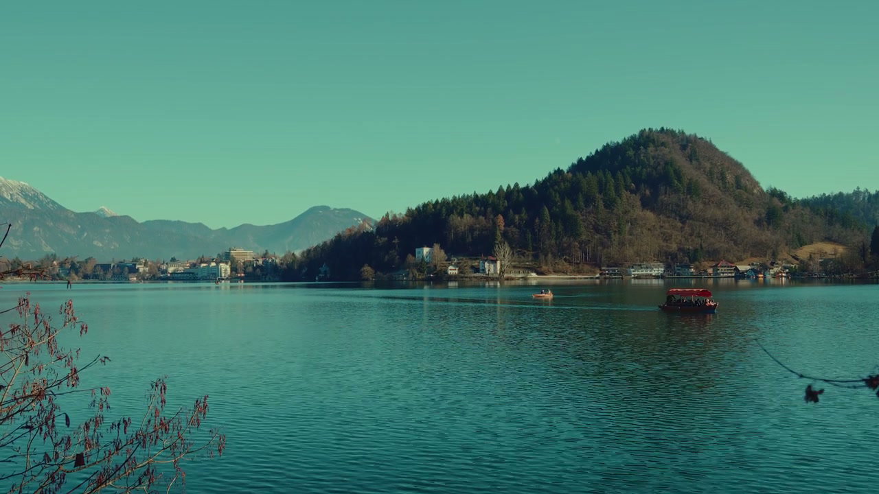 Lake Bled with Boats and Castle