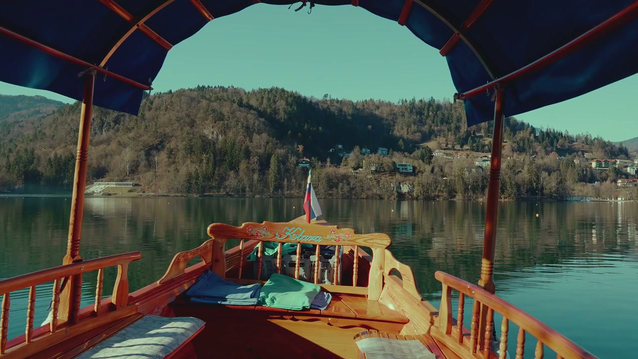 Traditional Pletna Boat on Lake Bled