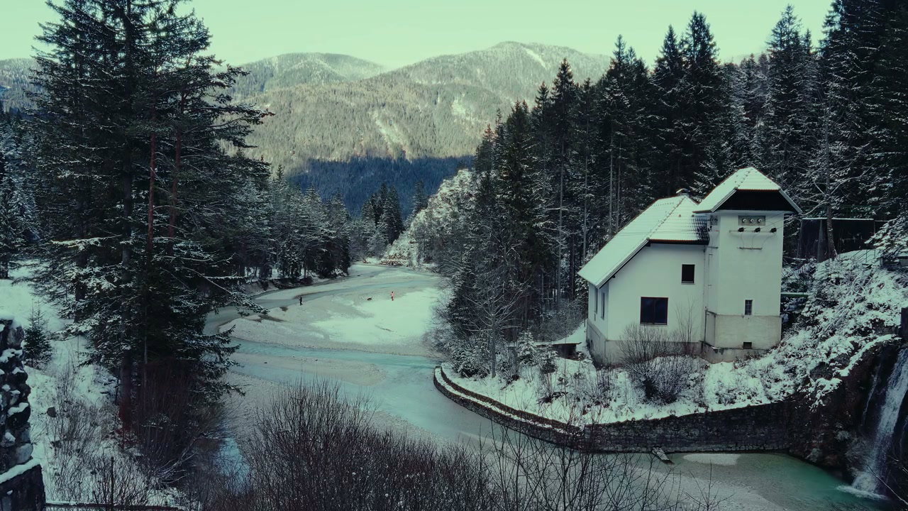 Snowy Lake Jasna with Mountain Landscape