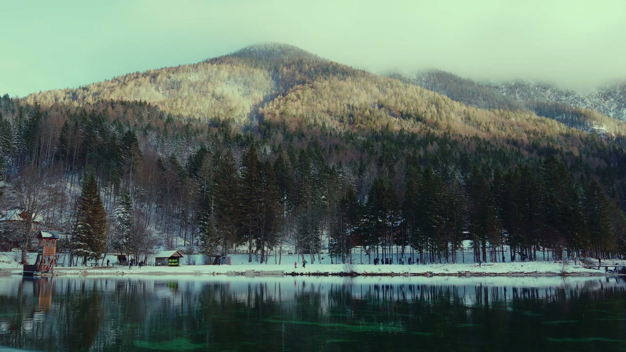 Lake Jasna Snowy Mountain Landscape