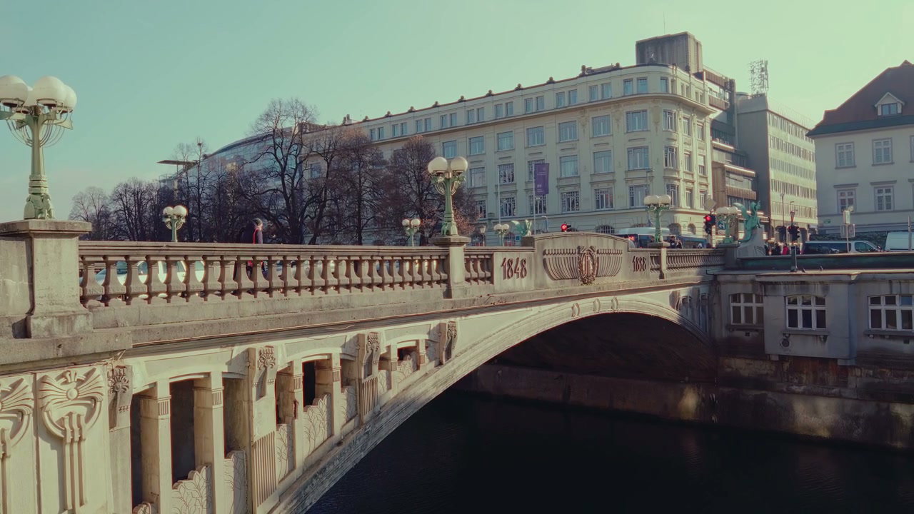 Historic City Bridge in Ljubljana