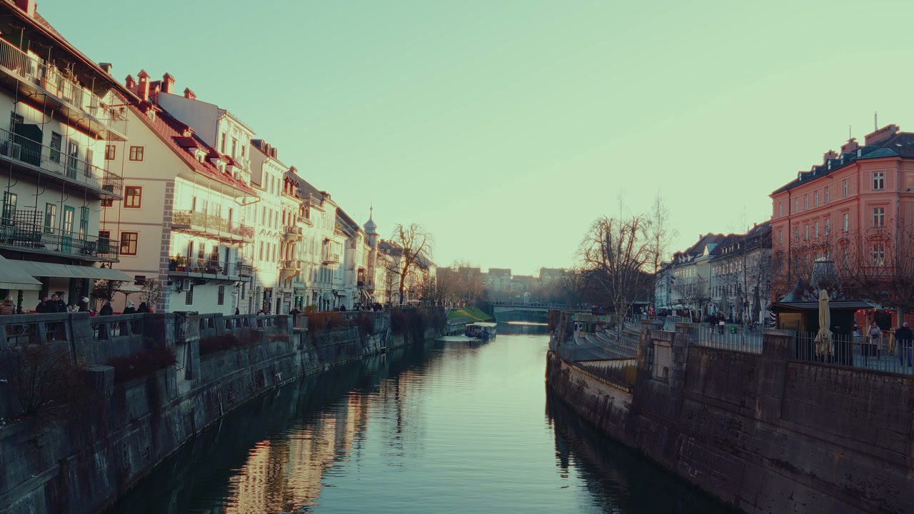 Ljubljanica River in Ljubljana City Center
