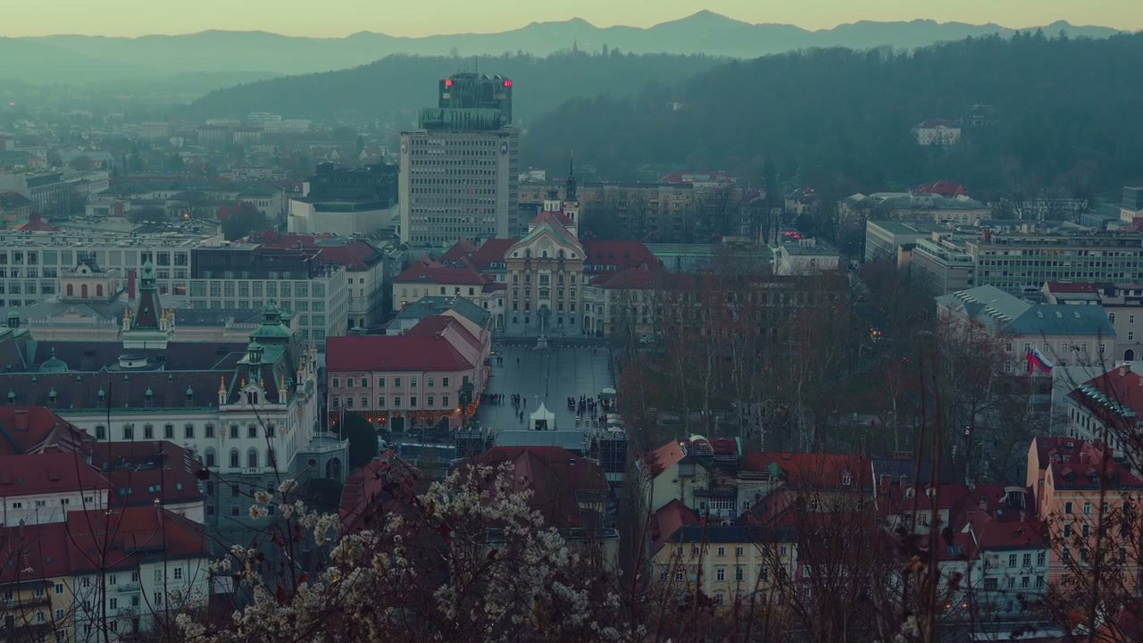 Ljubljana City Square and Skyline