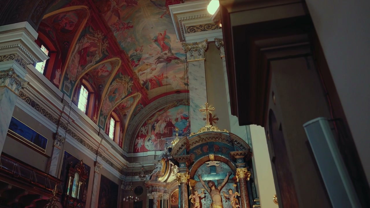 Ljubljana Church Interior with Ornate Altar