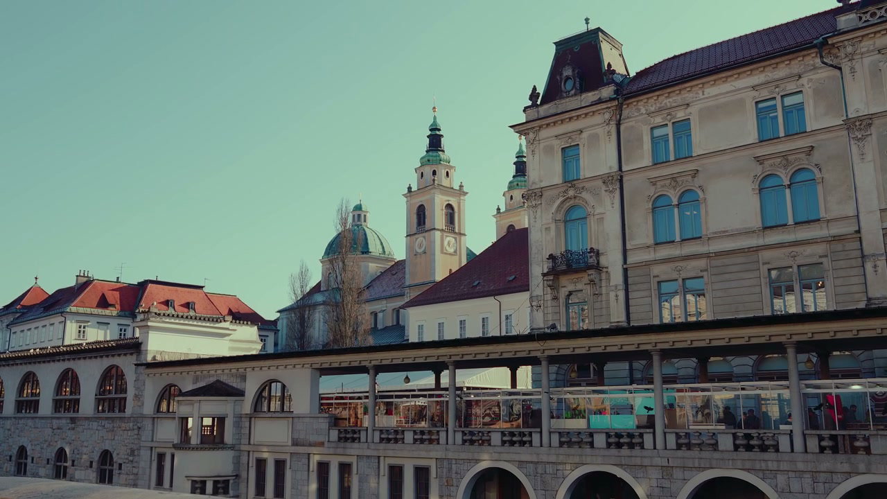 Ljubljana Old Town with Cathedral and Market