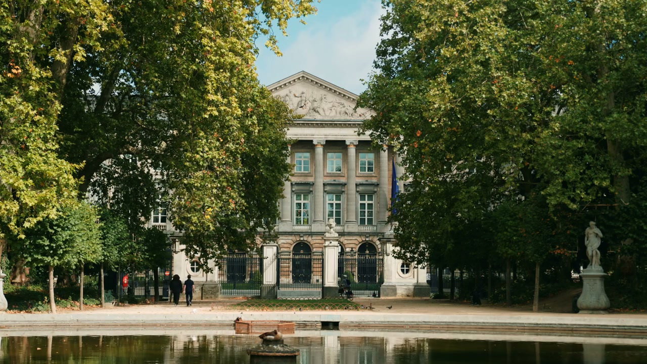 Parliament Building and Pond in Brussels Park
