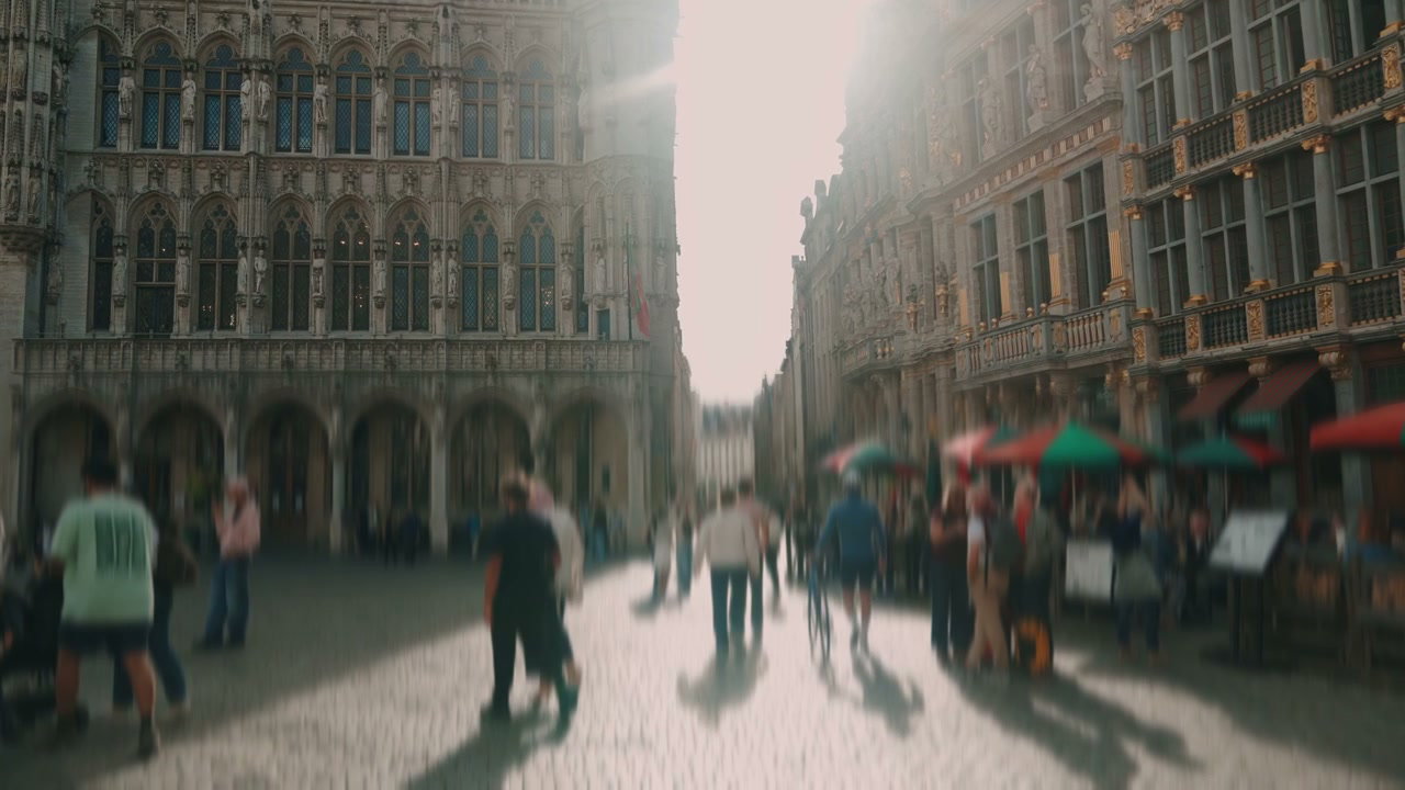 People Walking Through Grand Place, Brussels