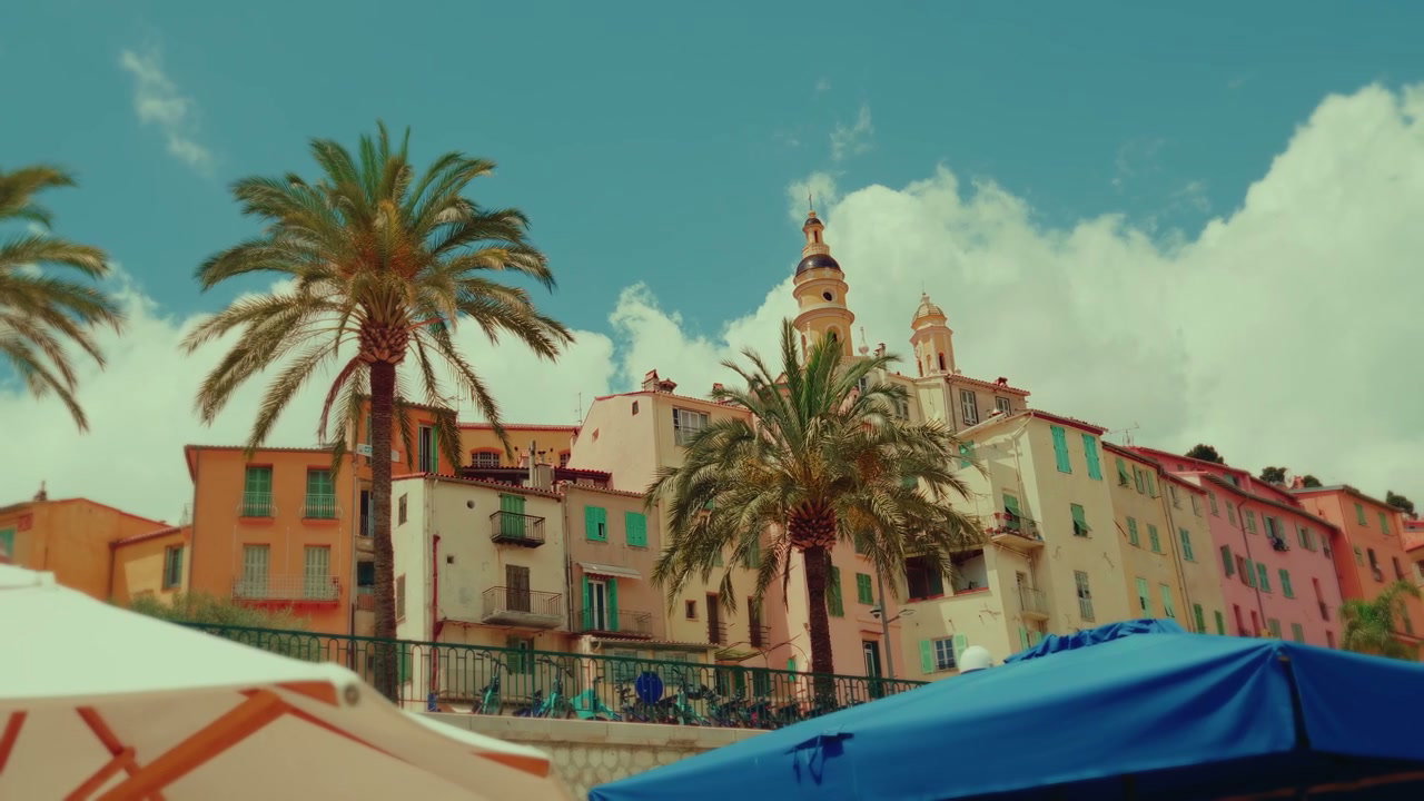 Menton Cityscape with Colorful Buildings