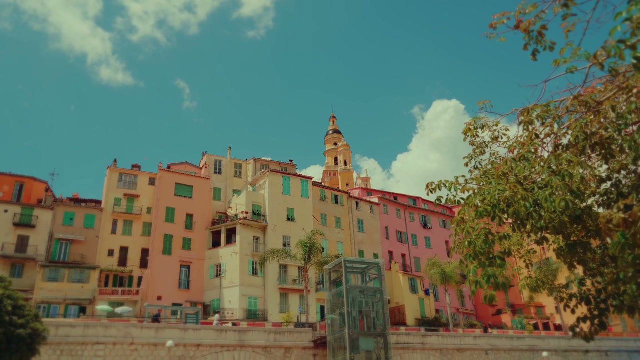 Menton France Waterfront with Colorful Buildings