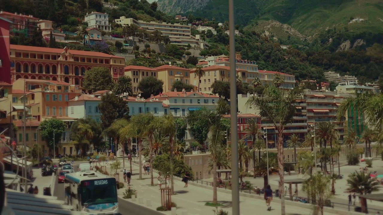 Menton Coastal Cityscape with Traffic
