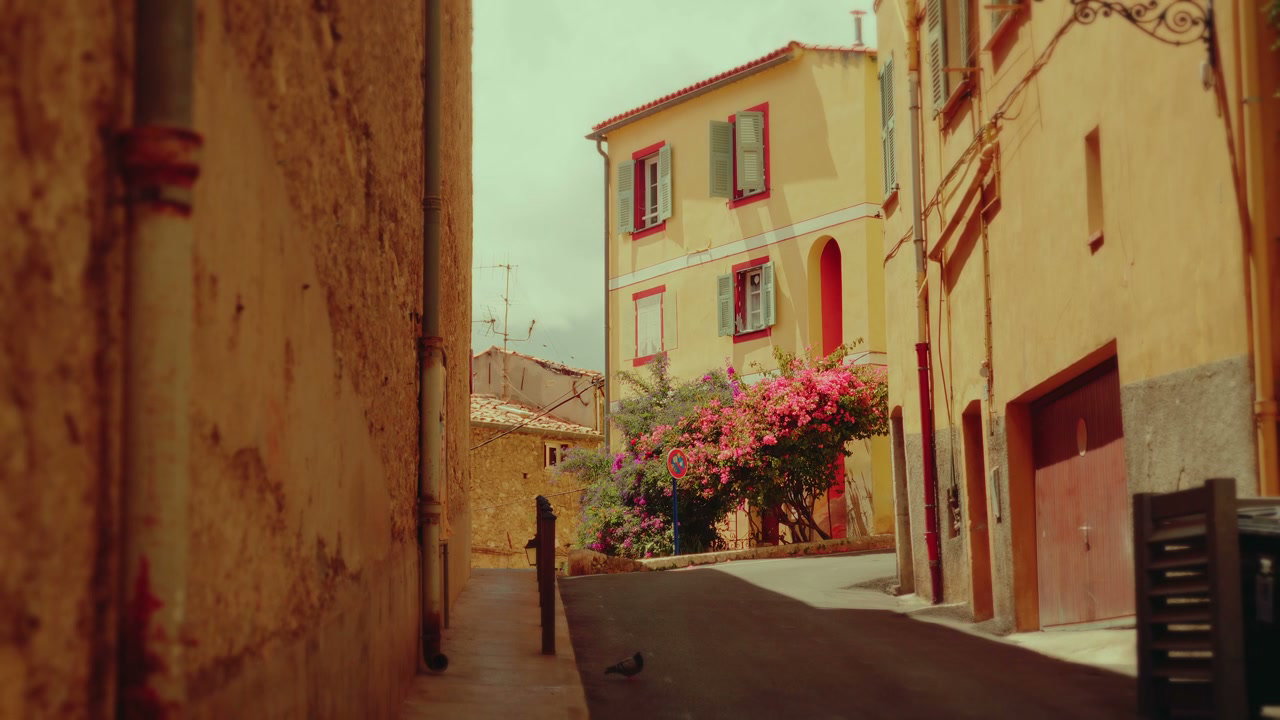 Menton Old Town Alley with Colorful Buildings