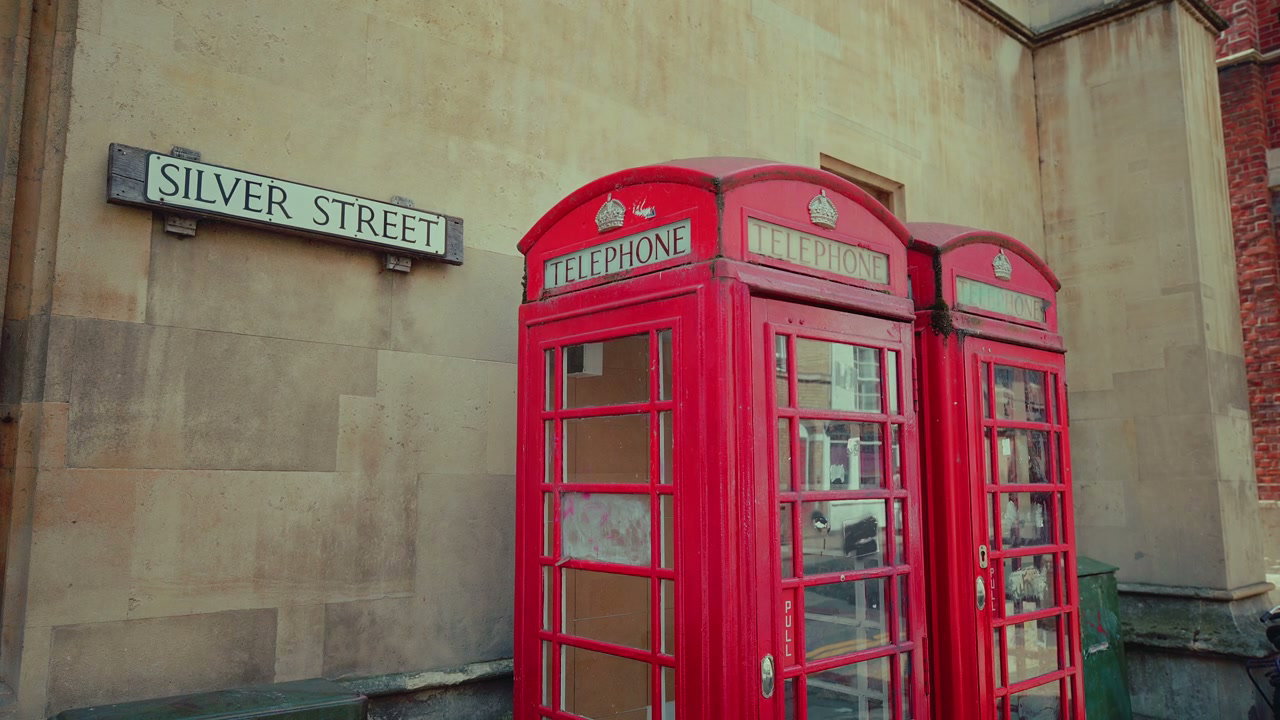 Red Telephone Booths on Silver Street, Cambridge