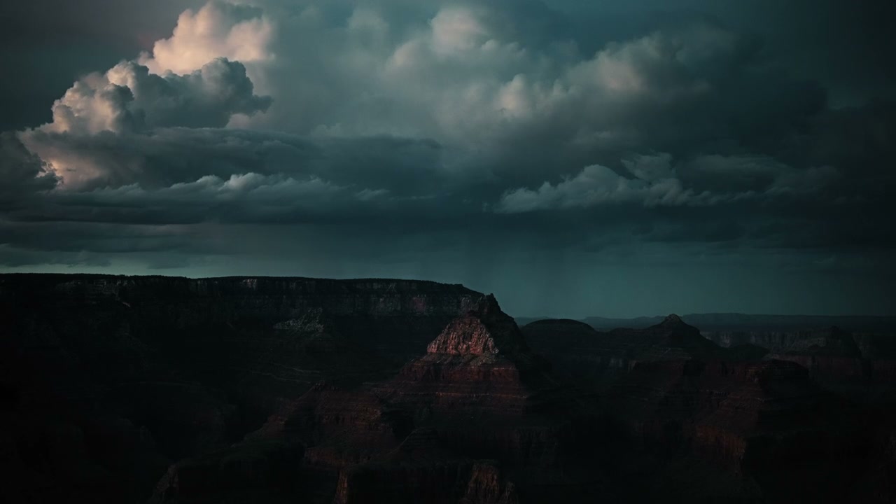 Dramatic Lightning Storm Over Canyon
