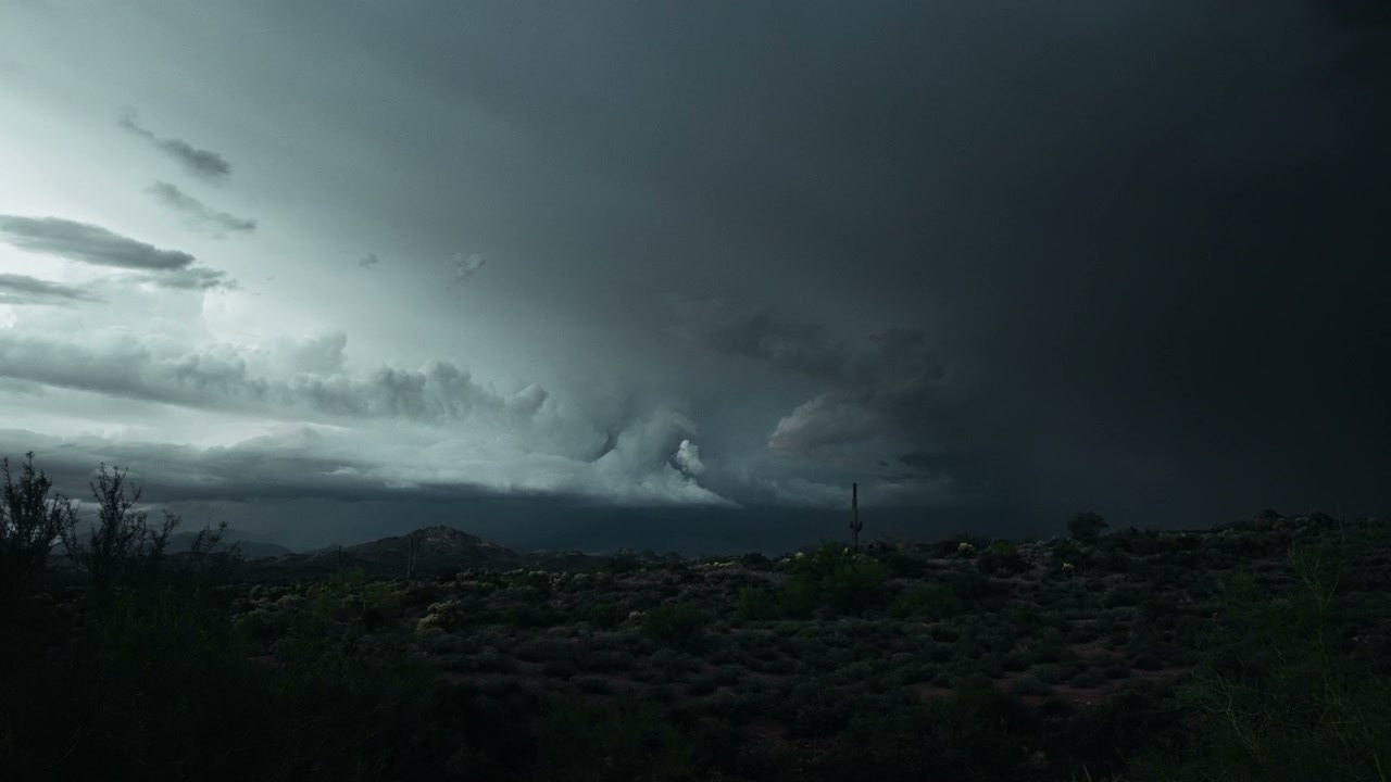 Lightning Storm Over Desert Landscape