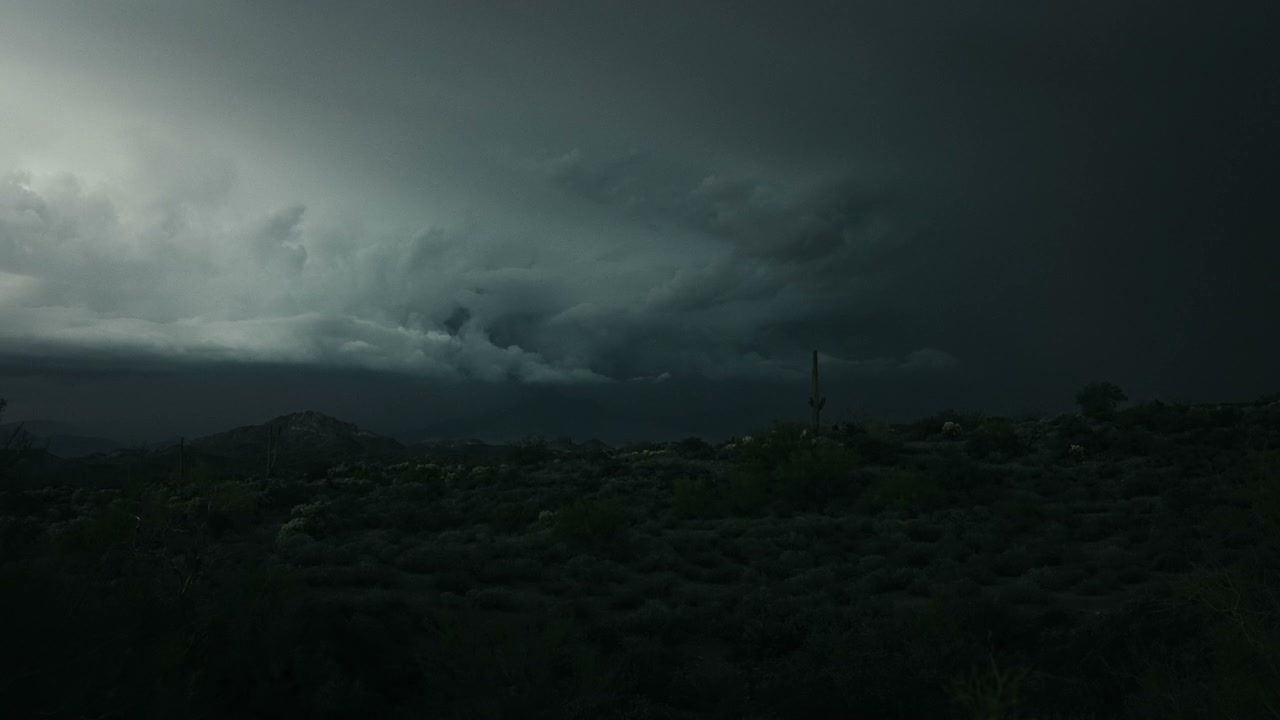 Distant Lightning in a Dark Desert Storm