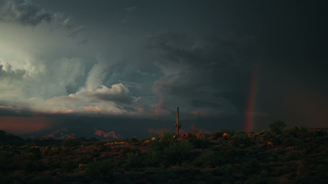 Dramatic Lightning Strike in Desert