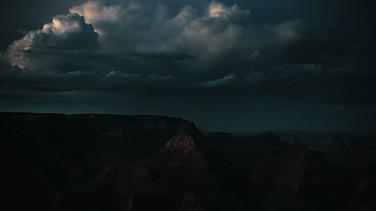 Lightning over Canyon Landscape