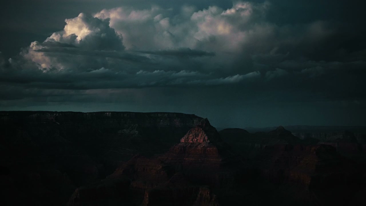 Lightning Strike Over Canyon