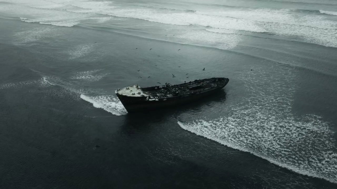 Shipwreck Washed Ashore on Moroccan Coast
