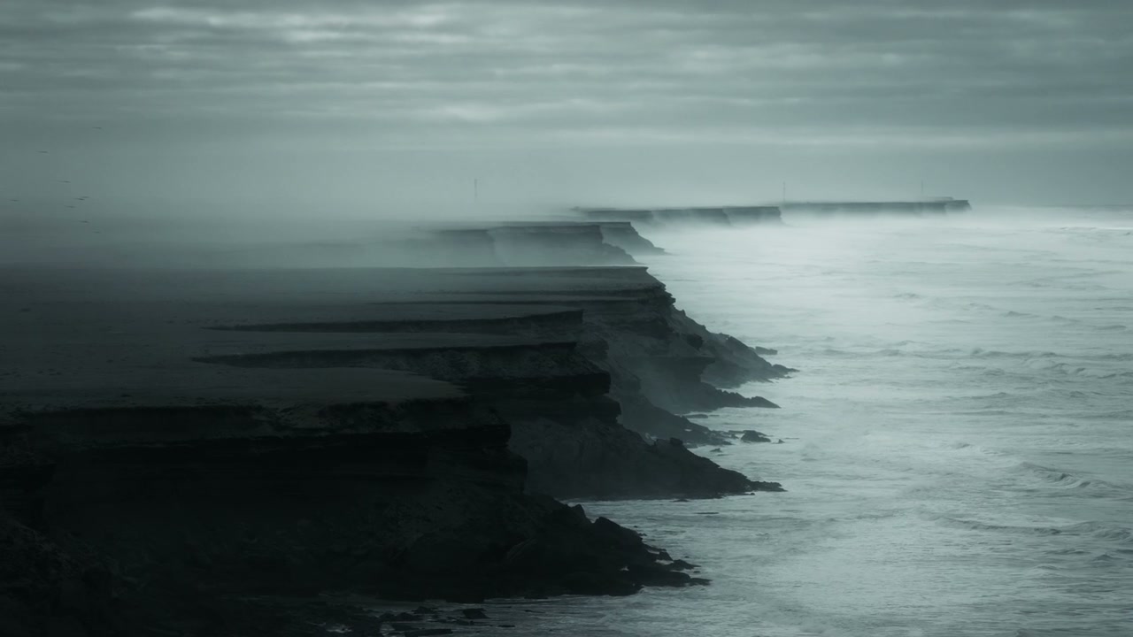 Misty Ocean Cliffs Morocco
