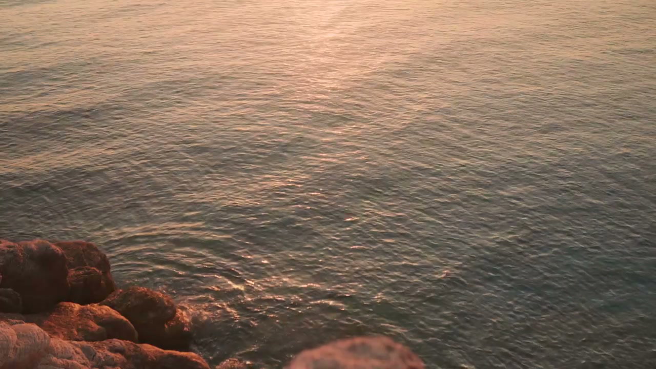 Golden Hour Ocean Water Ripples by Cliff