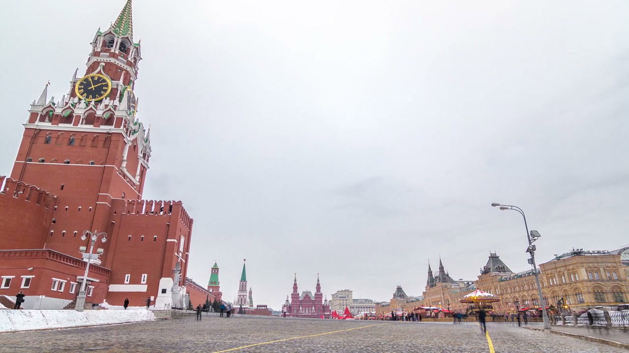 Moscow Spasskaya Tower and Red Square
