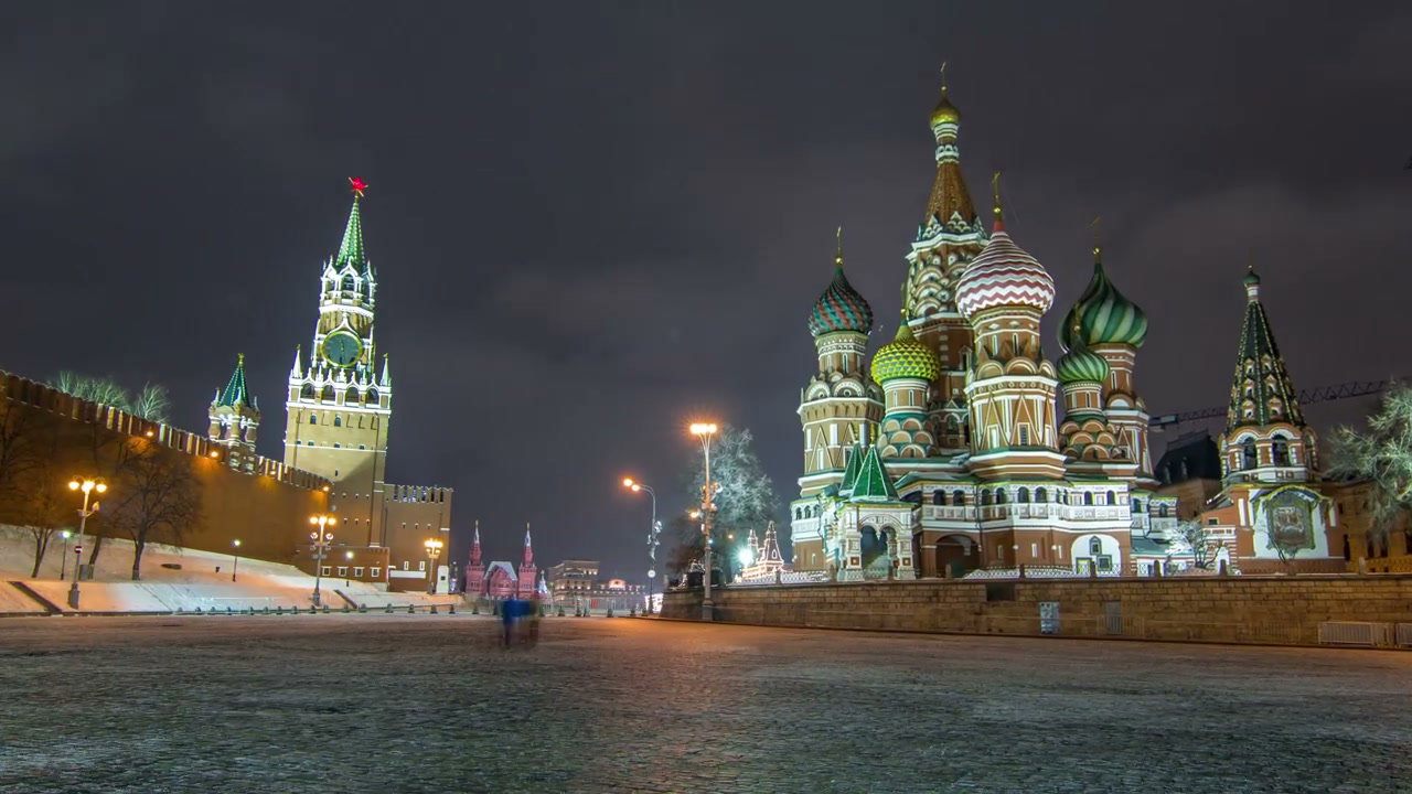 Moscow's Red Square and St. Basil's at Night