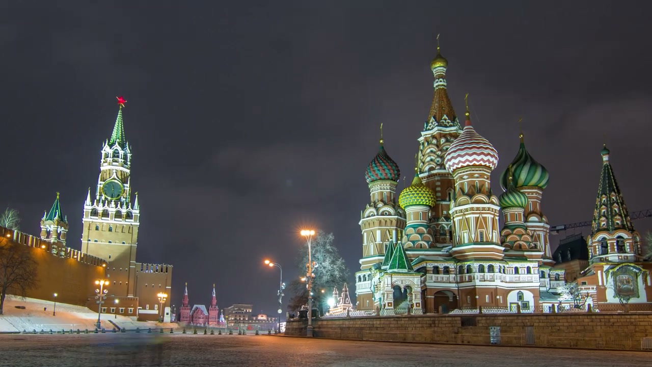 St Basil's Cathedral and Kremlin at Night