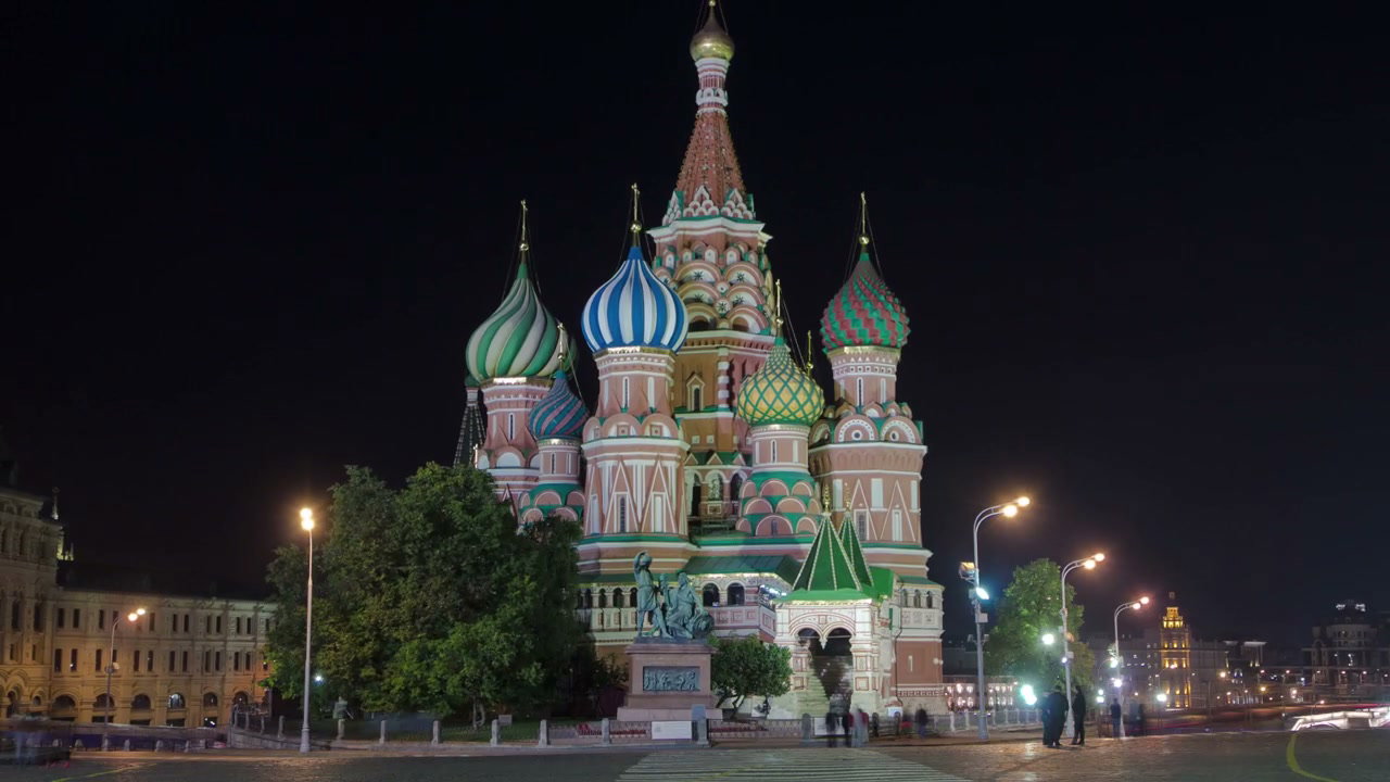 Saint Basil's Cathedral at Night, Moscow