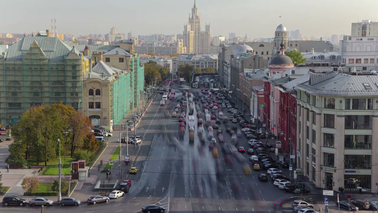 Traffic on Moscow City Street