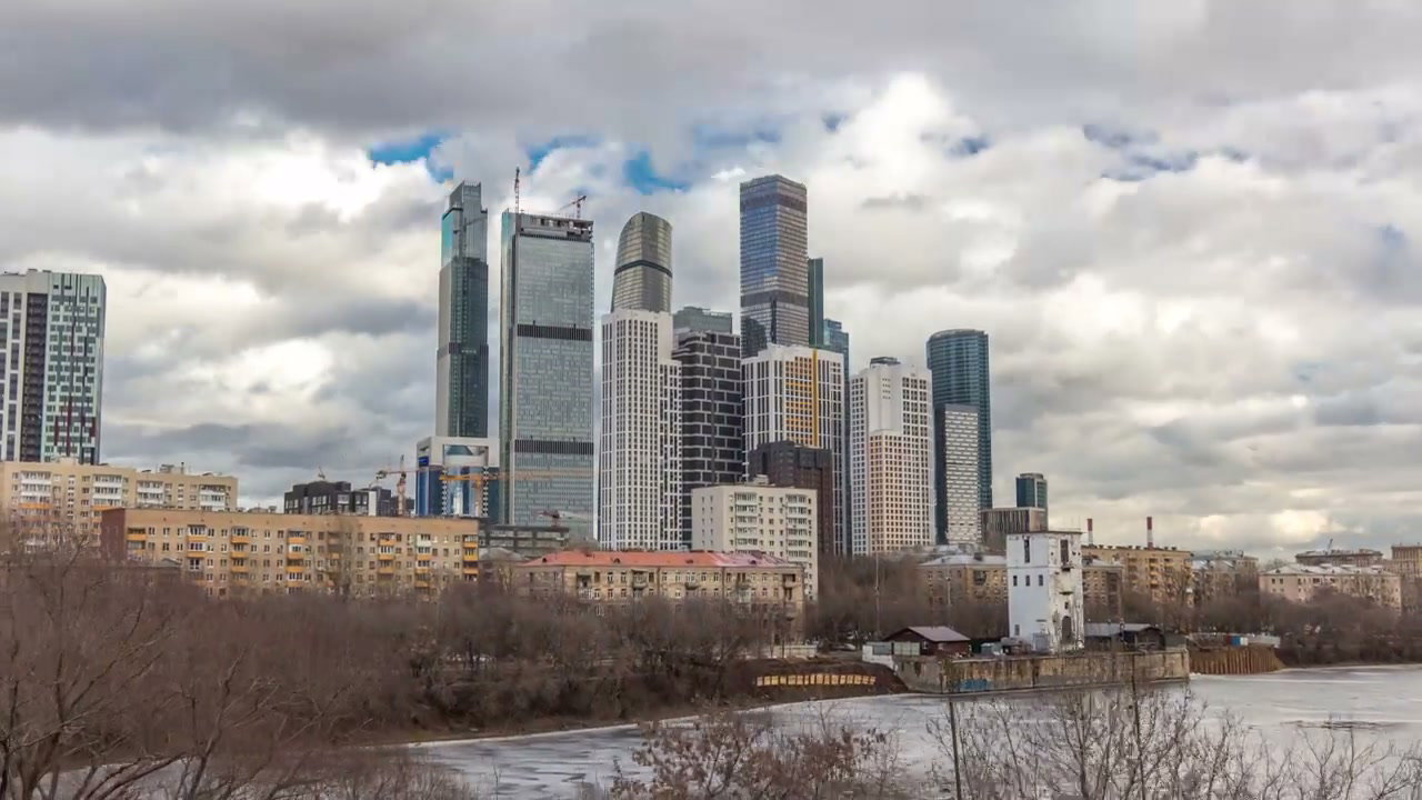 Moscow City Skyscrapers Timelapse