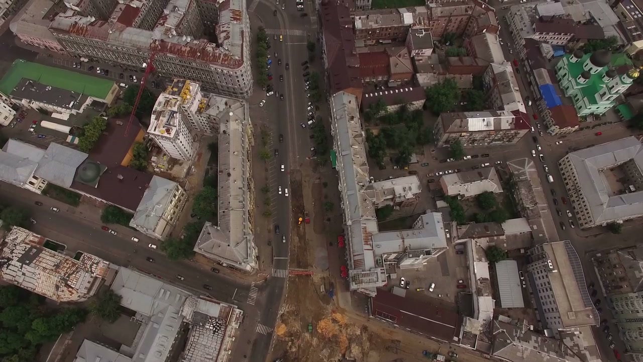 Aerial City Construction Site Overview