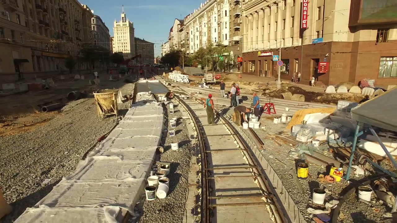 City Street Tram Track Construction