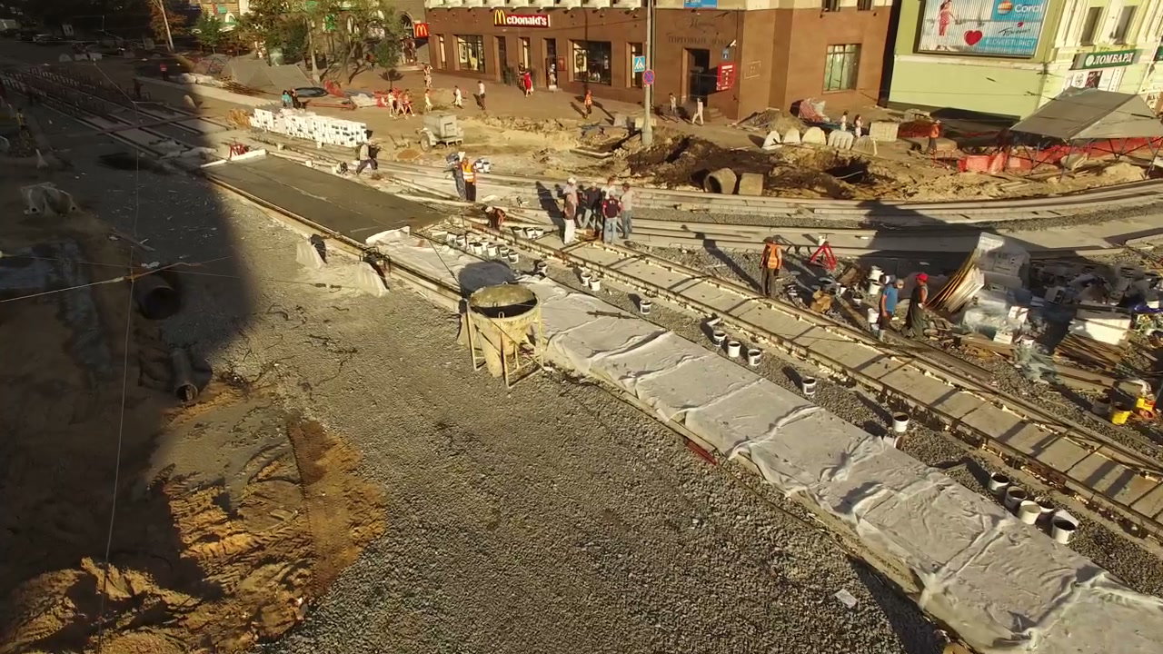 City Tram Track Construction Site