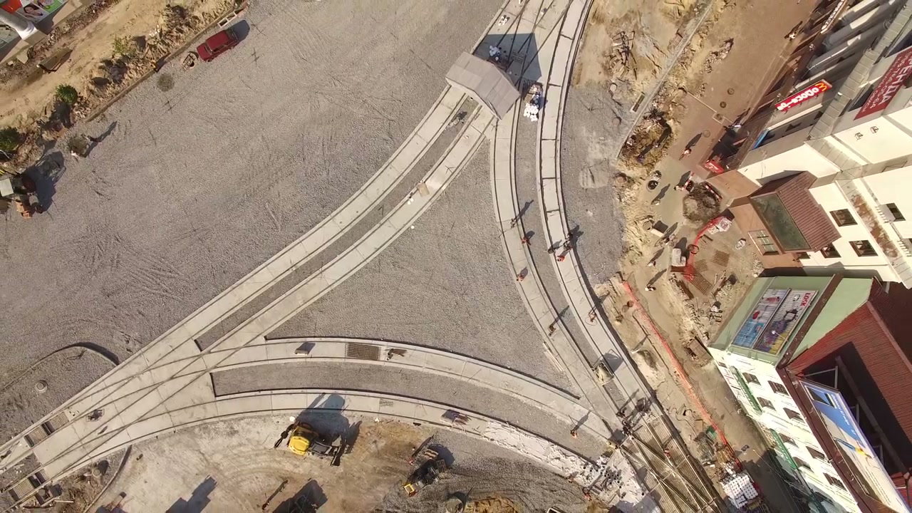Aerial View City Construction Site