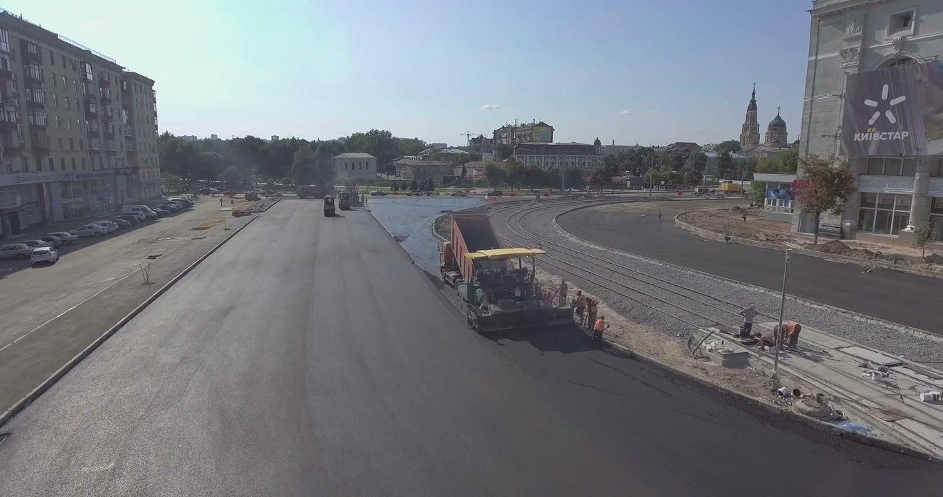 Aerial View Road Construction