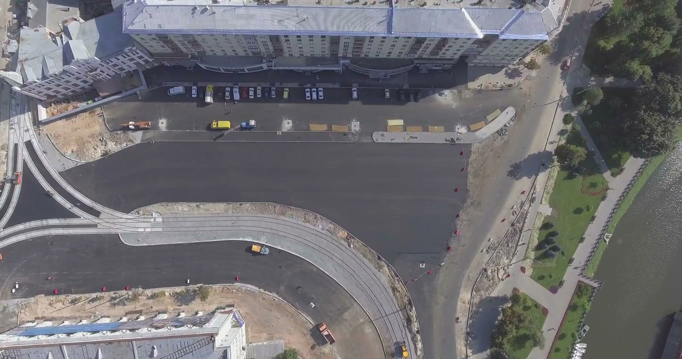 Urban Road and Tramway Construction Aerial