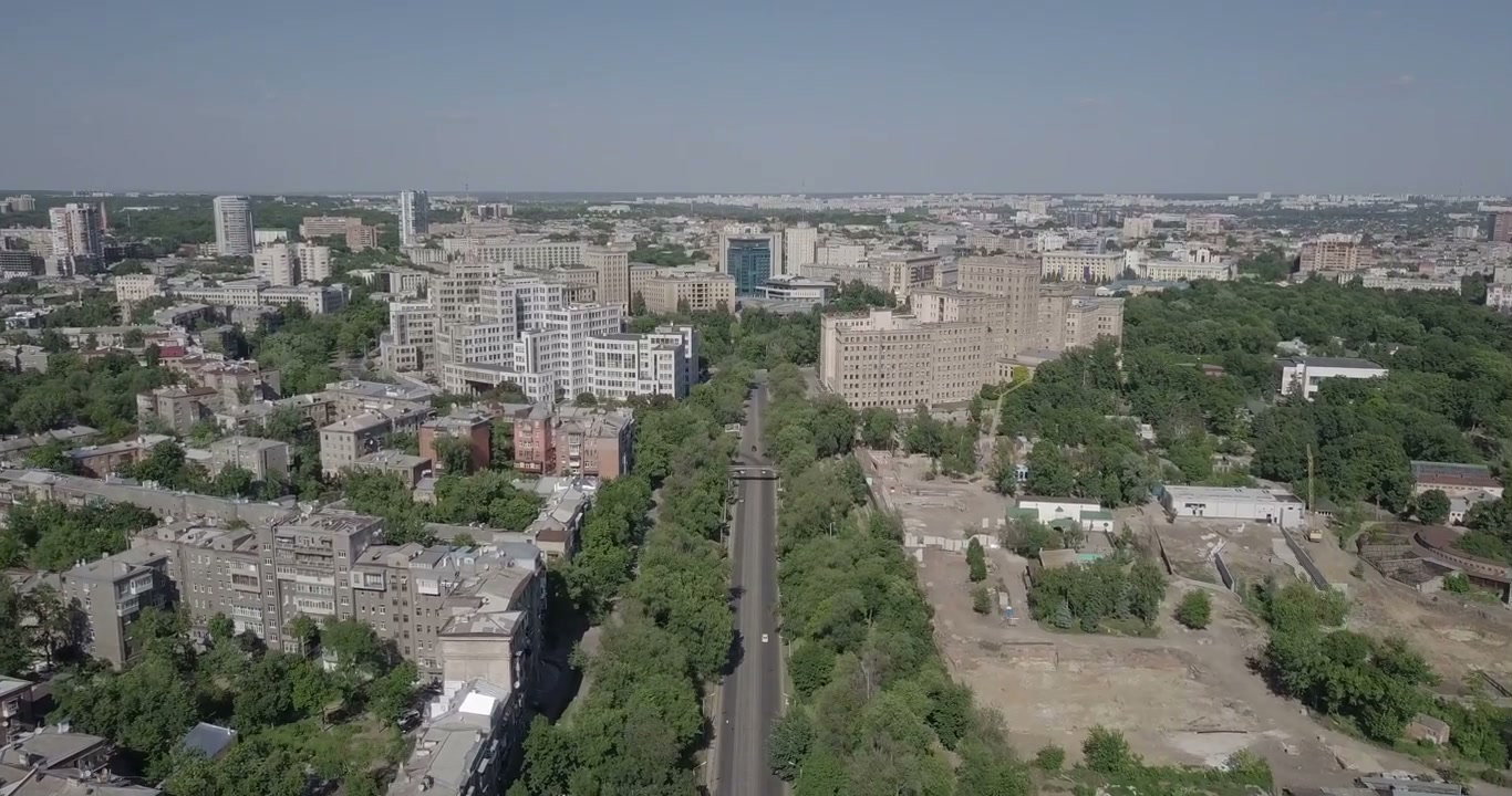 Urban City Road Aerial View