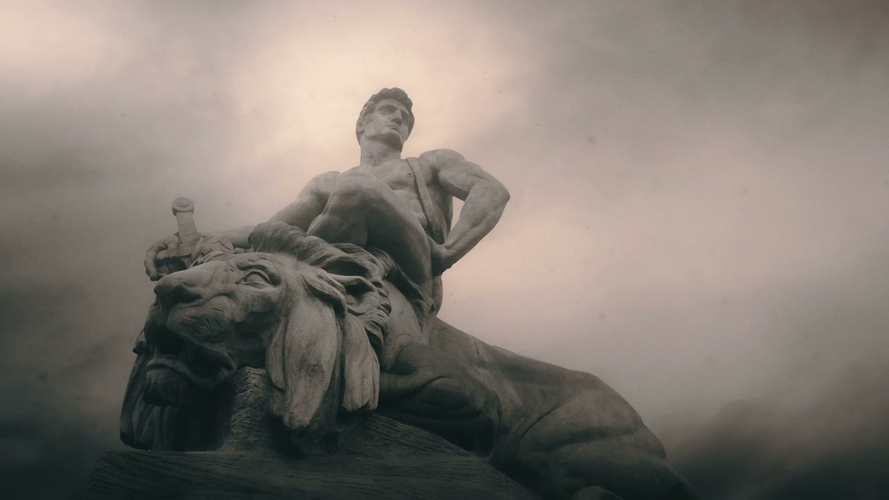 Heroic Statue of Man and Lion