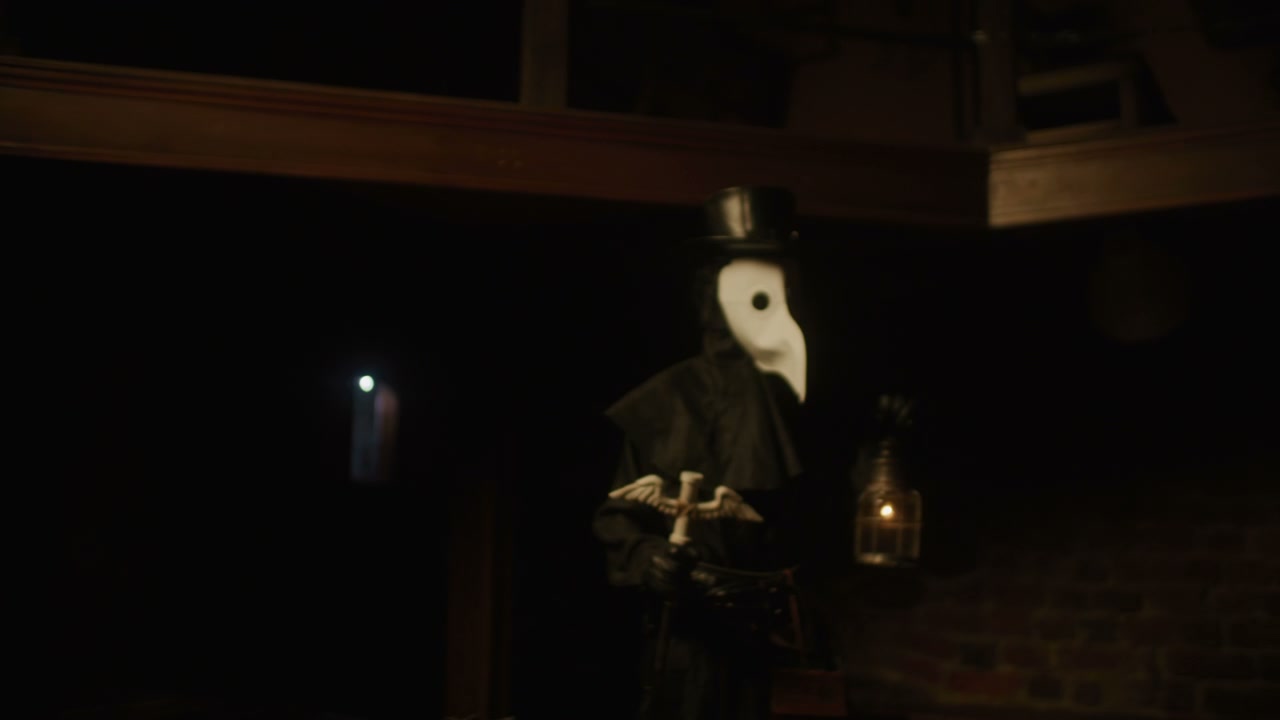 Plague Doctor Holds Lantern