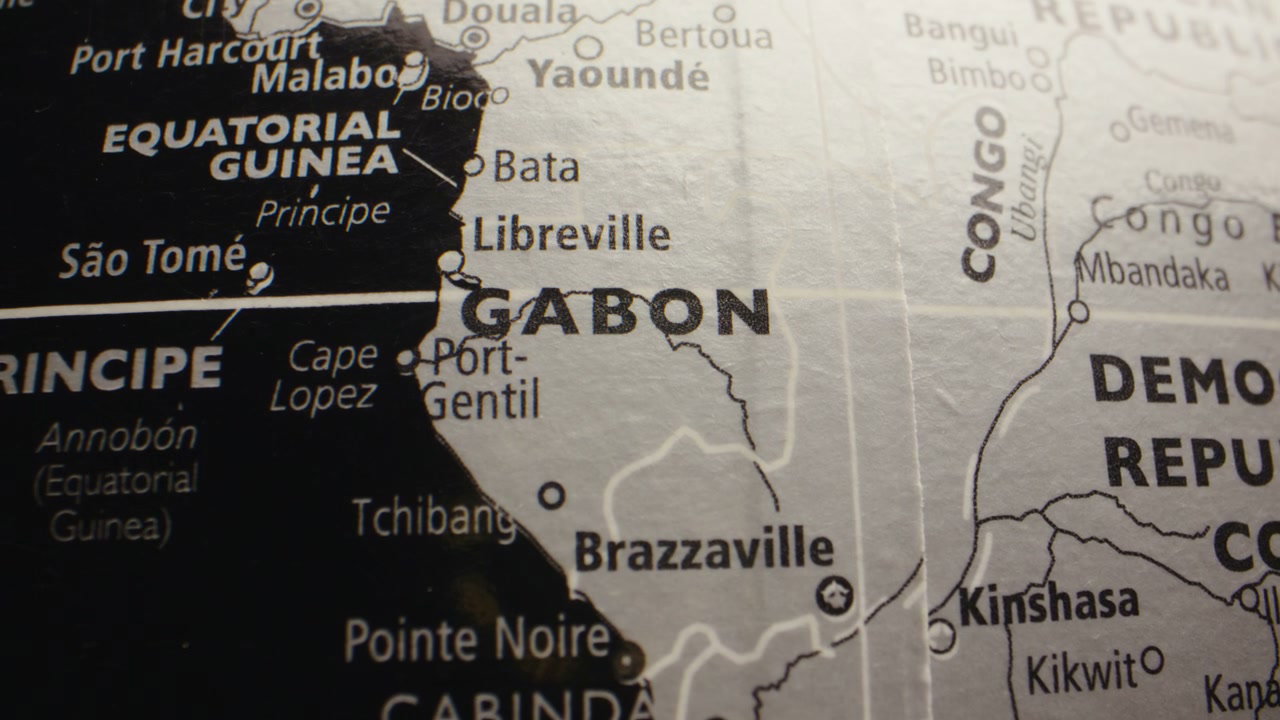Gabon on Monochrome World Map